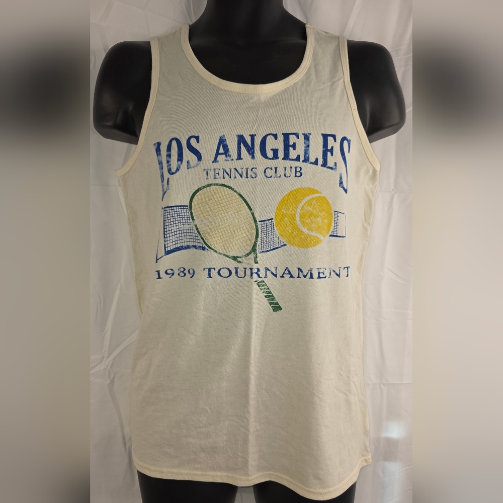 Goodfellow & Co Cream Los Angeles Tennis Club Graphic Tee Size Small NWOT B-2214